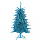 4 ft. Pre-Lit Teal Tinsel Artificial Christmas Tree-6036--40TL 302452287