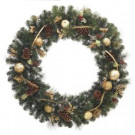 48 in. Unlit Golden Holiday Artificial Wreath-2258390HD 205994554