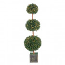 5 ft. Pre-Lit Potted Triple Ball Artificial Christmas Tree with Round Tips-5218--50C 302452275
