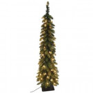 6 ft. Pre- Lit Pencil Slim Artificial Christmas Tree with 150 UL Lights-15964 303069929