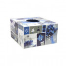 6 in. Dia Blue and Silver Design Tree Skirt Box-76232 302640520