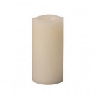 6 in. H Bisque, Vanilla Scent Faux Blackened Wick LED Wax Timer Candle-42970 206504456