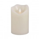6 in. H Bisque, Vanilla Scent Wax Motion Flame LED Candle with Timer-42751 206504454