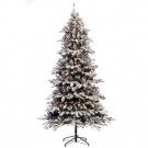 7 ft. Pre-lit Incandescent Flocked Bennington Fir Artificial Christmas Tree with 400 UL Clear Lights-253-BYG-75C4 303220728
