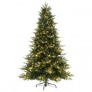7.5 ft. Blue Noble Spruce Artificial Christmas Tree with 600 Clear LED Lights-7208006-51 203266205