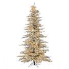 7.5 ft. Pre-Lit LED Flocked Wyoming Snow Pine Christmas Tree with Micro Lights-5869--75MLWW 302452281