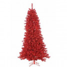 7.5 ft. Pre-Lit Red Curly Tinsel Artificial Christmas Tree-6035--75R 302452302