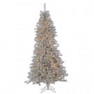 7.5 ft. Pre-Lit Silver Curly Tinsel Artificial Christmas Tree-6035--75SL 302452305