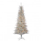 7.5 ft. Pre-Lit Silver Tuscany Tinsel Christmas Tree-6036--75SL 302452314
