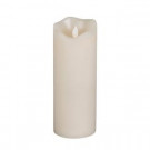 8 in. H Battery Operated Bisque Vanilla Scent Wax Motion Flame Timer Candle-42541 206504448