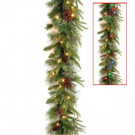 9 ft. Colonial Garland with Battery Operated Dual Color LED Lights-PECO7-395D-9AB 300330528
