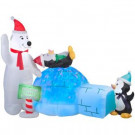 Airblown Holiday 6 ft. H x 8 ft. W Animated Inflatable Polar Bear and Penguins Kaleidoscope Igloo-89898 301785054