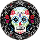Amscan 10.5 in. x 10.5 in. Day of the Dead Round Paper Plates (18-Count, 3-Pack)-721519 300598935