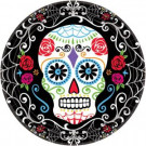 Amscan 7 in. x 7 in. Day of the Dead Round Paper Plates (18-Count, 3-Pack)-741519 300598942