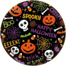 Amscan 9 in. x 9 in. Spooktacular Round Paper Plate (60-Count)-759484 300599208