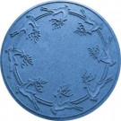 Bungalow Flooring Aqua Shield Medium Blue 35 in. Round Reindeer Run Under the Tree Mat-20648563535 206317273