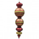 Christmas by Krebs 44 in. Red and Gold Shatterproof Finial with Stripes Ornament-CBK40123 206214911