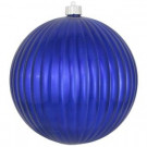 Christmas by Krebs 8 in. Azure Blue Ripple Shatterproof Ball (Set of 6)-CBK30677 206214905