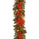 Decorative Collection 9 ft. Home Spun Garland with Clear Lights-DC13-111L-9B 300330531