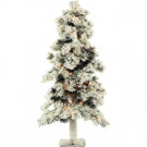 Fraser Hill Farm 2 ft. Pre-Lit Snowy Alpine Artificial Christmas Tree with 35 Clear Lights-FFSA020-1SN 303145268