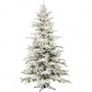 Fraser Hill Farm 7.5 ft. Pre-lit Flocked Mountain Pine Artificial Christmas Tree with 550 Clear Smart String Lights-FFMP075-3SN 303114473