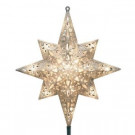 GE Holiday Classics 11 in. 16-Light Silver Glittered Bethlehem Star Tree Top-71080HD 206951267