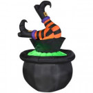 Gemmy 5 ft. Animated Inflatable Witch Legs in Cauldron-55731 205081191