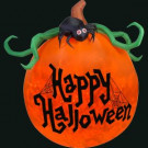 Gemmy 64.17 in. L x 53.15 in. W x 72.05 in. H Inflatable Projection Kaleidoscope Happy Halloween Pumpkin-70593X 300060756