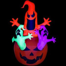 Gemmy 7 ft. Inflatable Halloween Pumpkin Jack Neon Ghost Trio-64266X 204475329