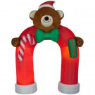 Gemmy Holiday 11 ft. H x 8 ft. W Animated Inflatable Airblown Plush Teddy Bear Archway with Wiggling Bow Tie-19955 301785055