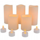 Gerson Battery Operated Bisque Color LED Resin Candle Set (9-Piece)-2346110 300348724