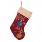 Glitzhome 18.9 in. Polyester/Acrylic Hooked Christmas Stocking with Ornaments-JK26178PFO 207053514
