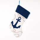 Glitzhome 19 in. L Hooked Stocking, Anchor-1113002347 303118219