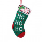 Glitzhome 19.3 in. Polyester/Acrylic Hooked Christmas Stocking with HoHoHo-JK26177PFH 207053511