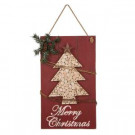 Glitzhome 20 in. H Wooden Christmas Tree Wall Sign-1115004469 303126486