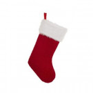 Glitzhome 20 in. L Knitted Stocking with Faux Fur Cuff-1113004075 303118213
