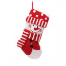 Glitzhome 20 in. Polyester/Acrylic Hooked 3D Snowman Christmas Stocking-JK19939PFSN 207053487