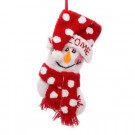 Glitzhome 20 in. Polyester/Acrylic Hooked Christmas Stocking with 3D Snowman-JK13403WSN 207053522