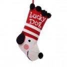 Glitzhome 20 in. Polyester/Acrylic Hooked Christmas Stocking with Lucky Dog-JK25660PFL 207053518
