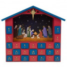 Glitzhome Wooden House Count Down Calendar Decor with Drawer-1121003492 303126455