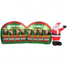 Home Accents Holiday 11 ft. Inflatable Airblown Santa in Stable with 8 Reindeers-89984 301809593