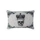 Home Accents Holiday 14 in. x 20 in. Skull with Crown Print Pillow-THD-HW009 301217015