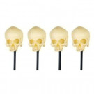 Home Accents Holiday 15 in. Blow Molded Skull Pathway Markers with LED Illumination (Set of 4)-7303-15945 301148820