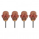 Home Accents Holiday 15 in. Zombie Head Pathway Markers with LED Illumination (Set of 4)-7303-15374HD 301148805