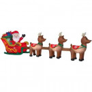 Home Accents Holiday 16 ft. Inflatable Airblown Santa in Sleigh with Reindeers-15238 301809206