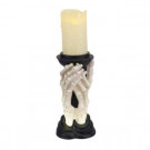Home Accents Holiday 16 in. Skeleton Hands Candle Holder with Pillar Candle-5322-16581HD 205827994