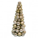 Home Accents Holiday 18 in. Shatterproof Ornament Cone Tree in Gold-B-172042 A 301576332