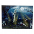Home Accents Holiday 20 in. x 15 in. Zombie Graveyard Canvas with Sound-HA83050 301217002