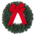 Home Accents Holiday 20 in. Noble Pine Artificial Wreath with Red Bow-2109940HD 203986767