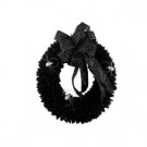 Home Accents Holiday 22 in. Black Wood Curl Wreath with Black Bow-A0916-604 301188892